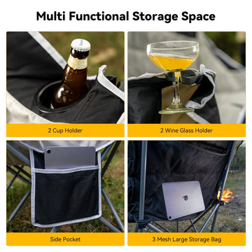Thallike Double Camping Chair in-use by campfire demonstrates comfort and companionship.