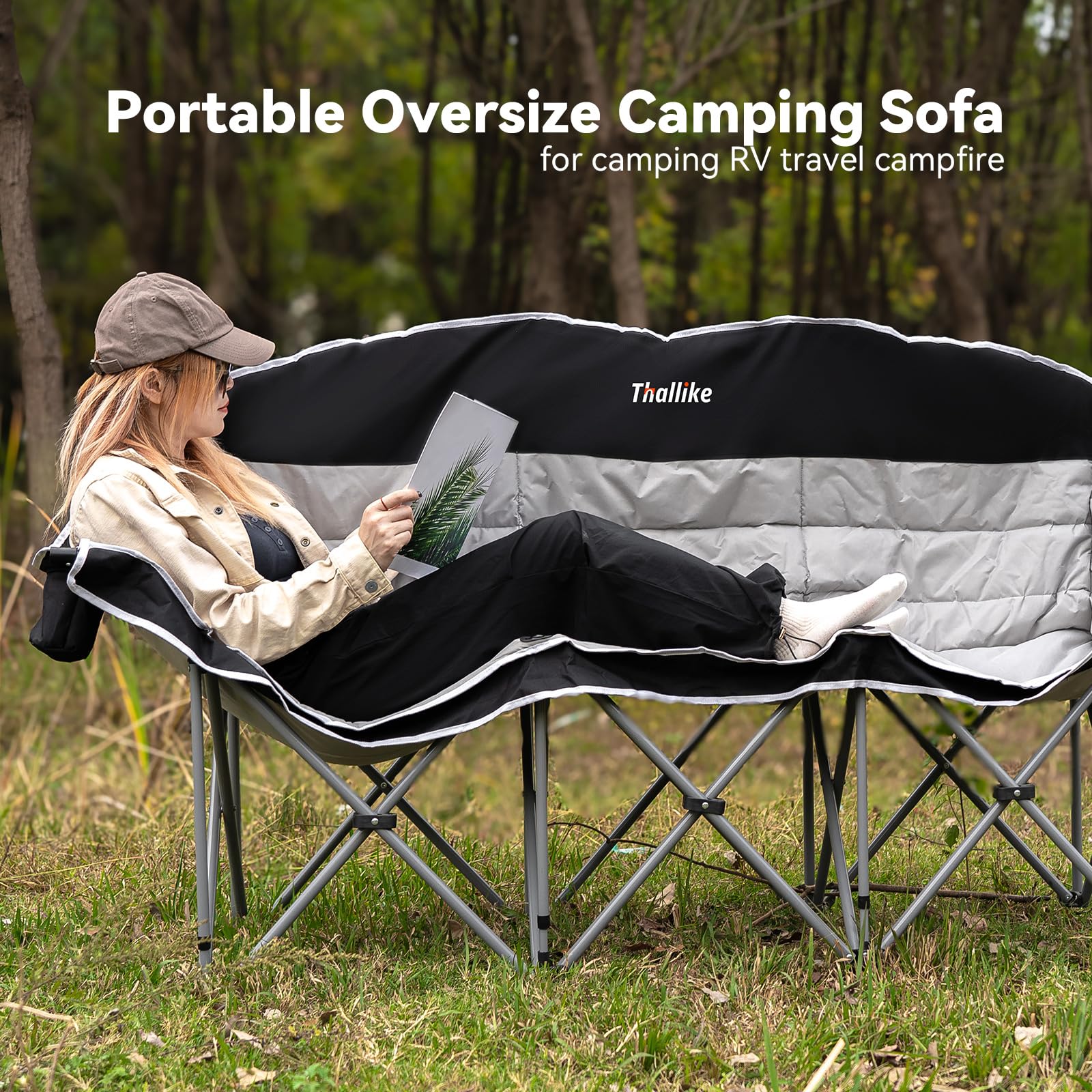 Thallike Double Camping Chair dimensions and weight highlight easy setup and versatile outdoor use.