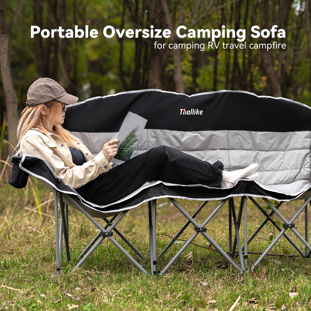 Thallike Double Camping Chair dimensions and weight highlight easy setup and versatile outdoor use.