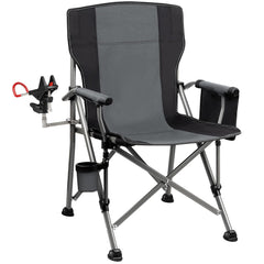Thallike fishing chair with 360° rod holder extended for precise rod positioning