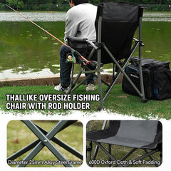 Thallike fishing chair all-terrain anti-slip feet stabilize on grass