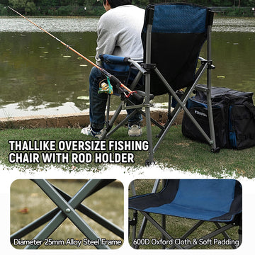 Thallike chair side pocket keeps pliers and bait within easy reach