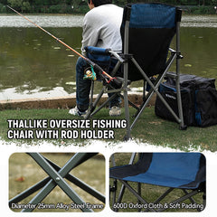 Thallike chair side pocket keeps pliers and bait within easy reach