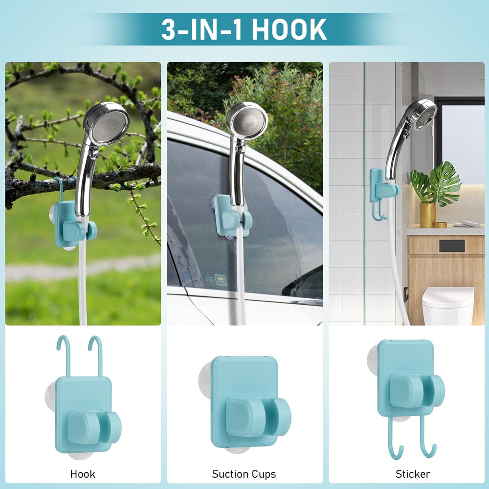 Thallike foldable bucket and hose assembly for rugged outdoor use.