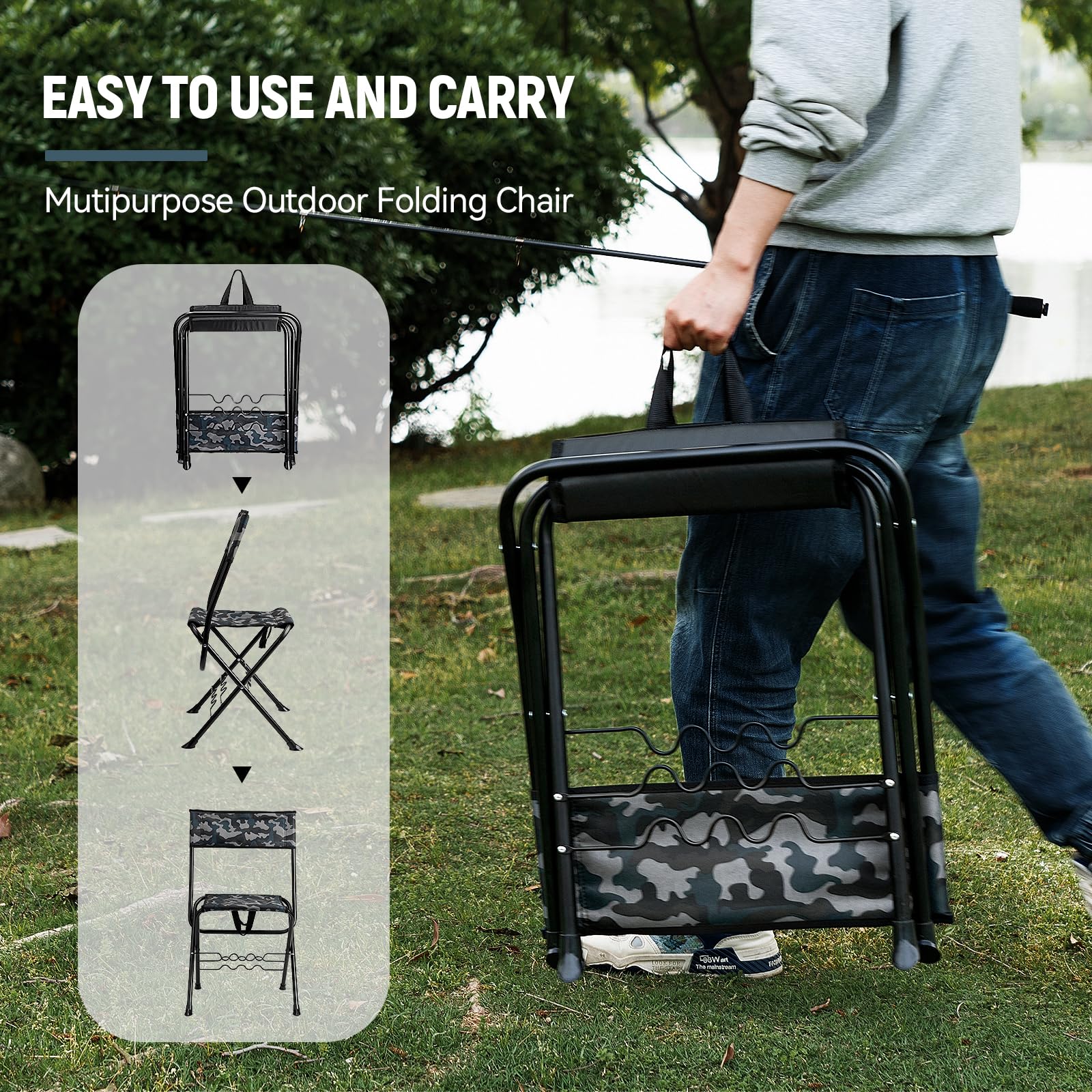 Thallike foldable design fits in car trunks for easy transport.