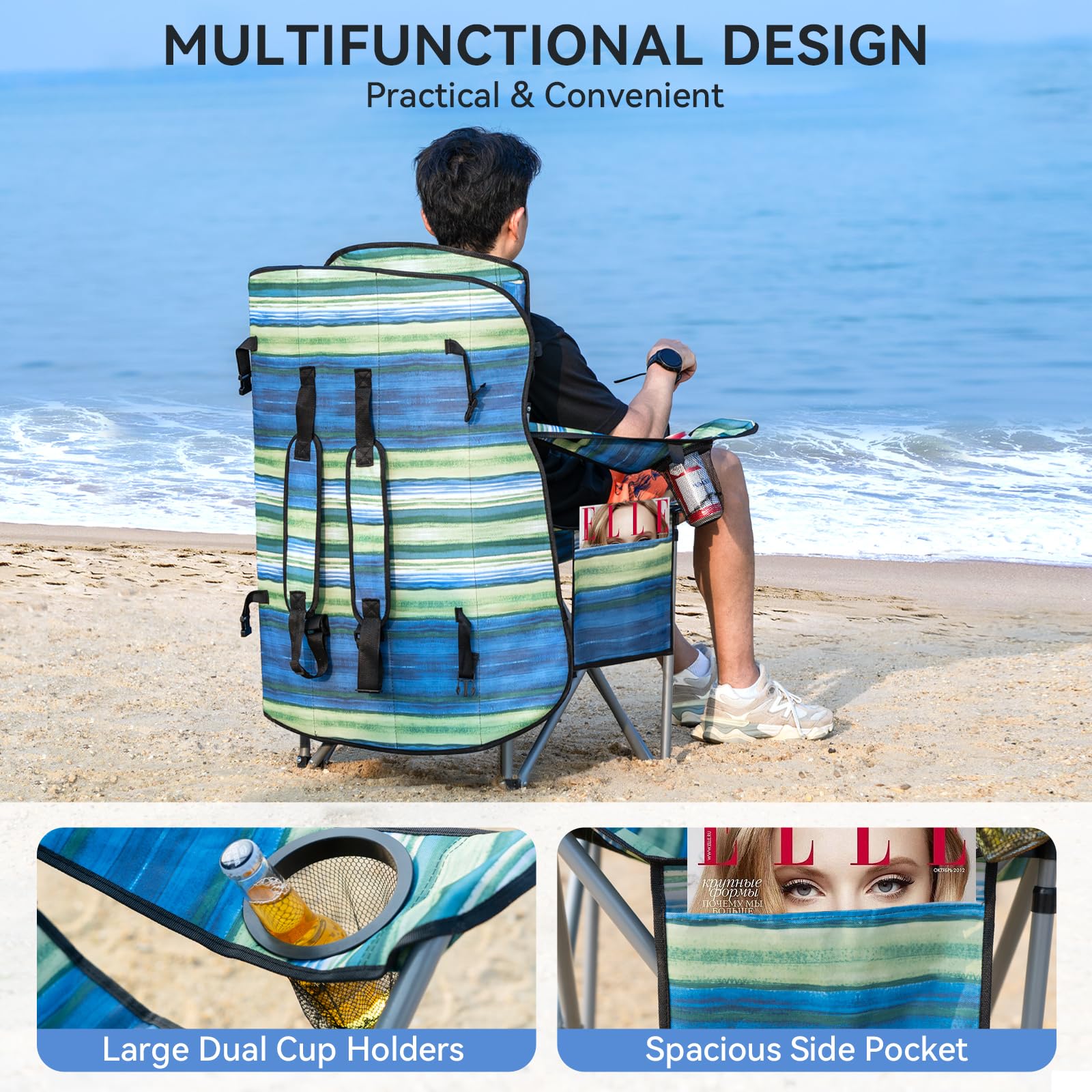 Thallike chair 350 lb-rated frame emphasizes strong, stable outdoor seating.
