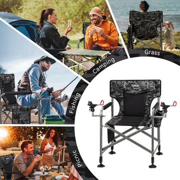 Thallike heated chair in-use on lakeside demonstrates warmth and stability.