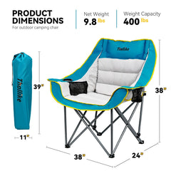 Thallike oversized camping chair open seat emphasizes plush padding and relaxed seating
