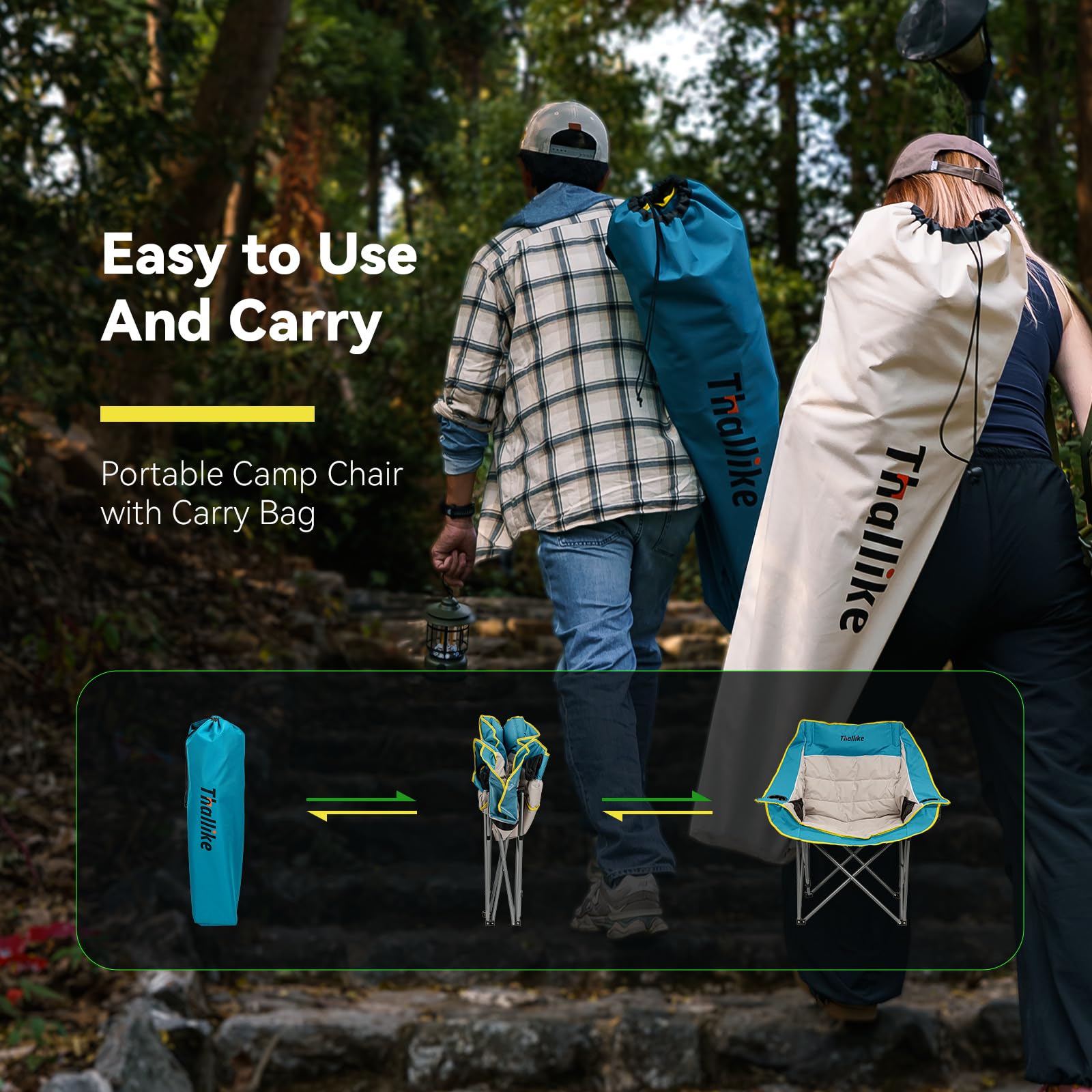 Thallike oversized camping chair weight capacity 400lb tag confirms strength