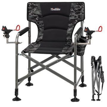 Thallike padded folding chair front view emphasizes sturdy frame for all-day comfort.