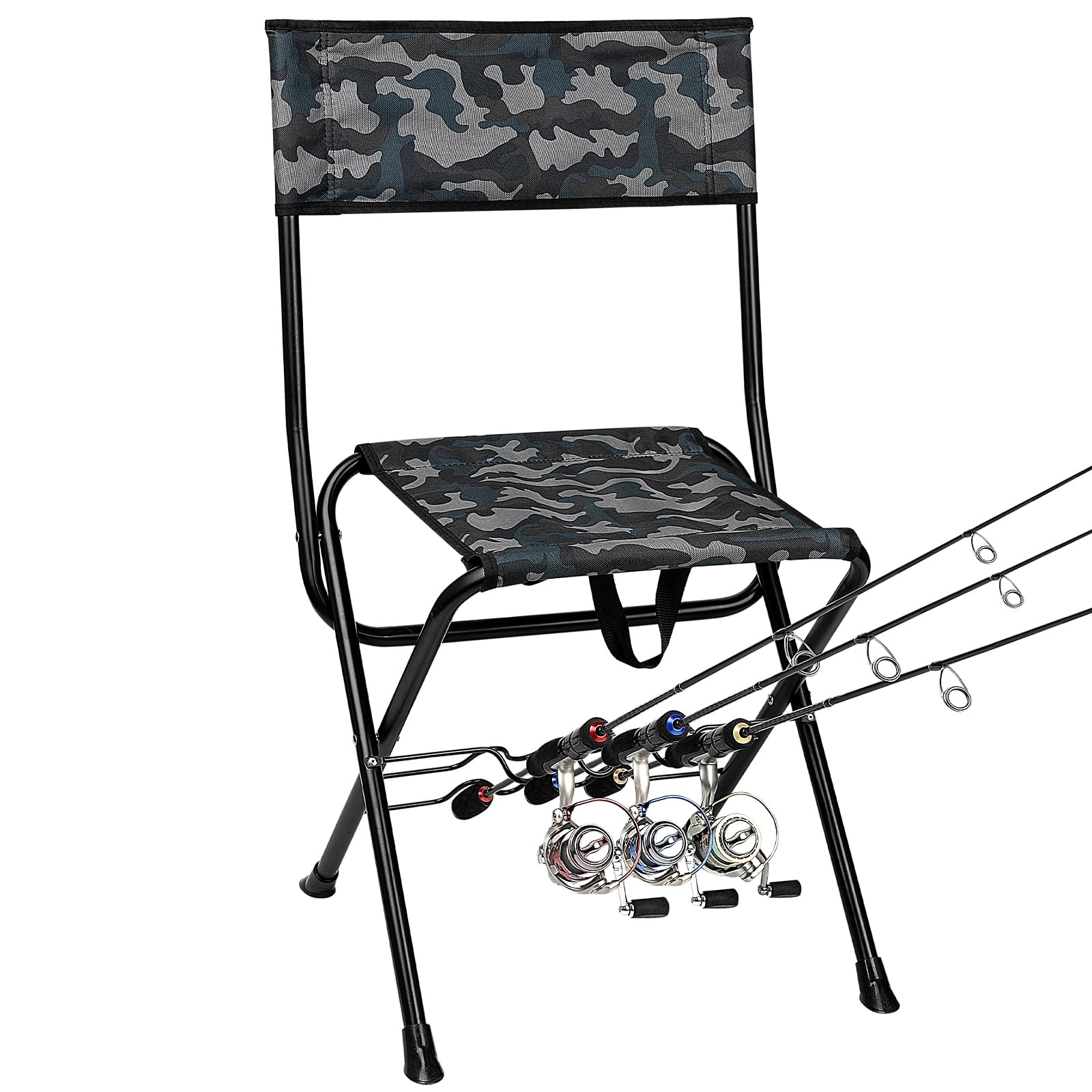 Thallike padded folding fishing chair with wide seat delivers extended comfort during outdoor activities.