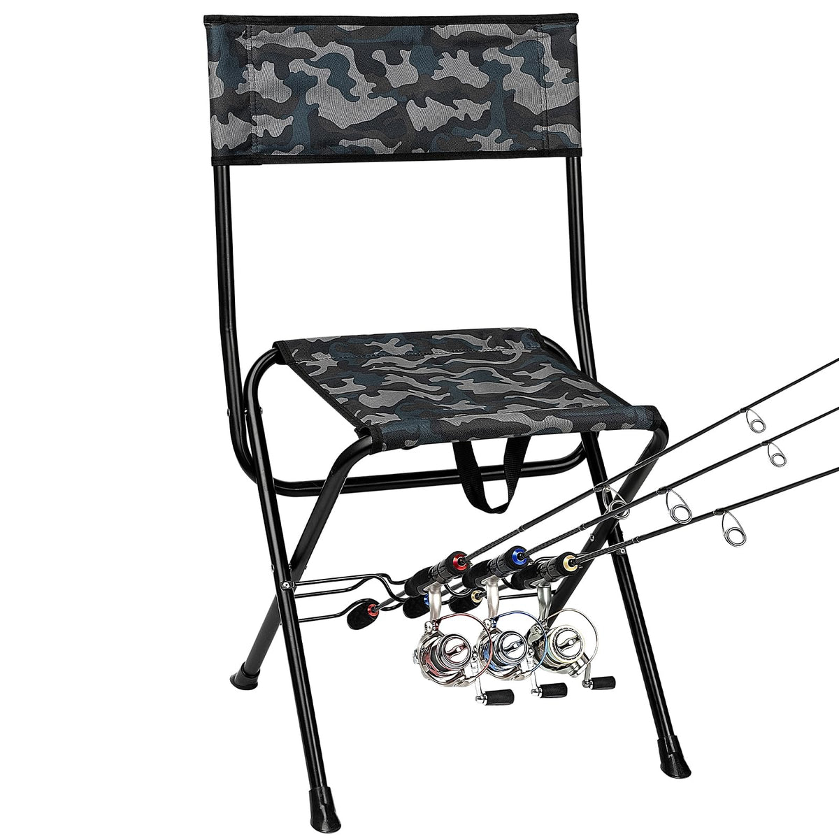 Thallike padded folding fishing chair with wide seat delivers extended comfort during outdoor activities.