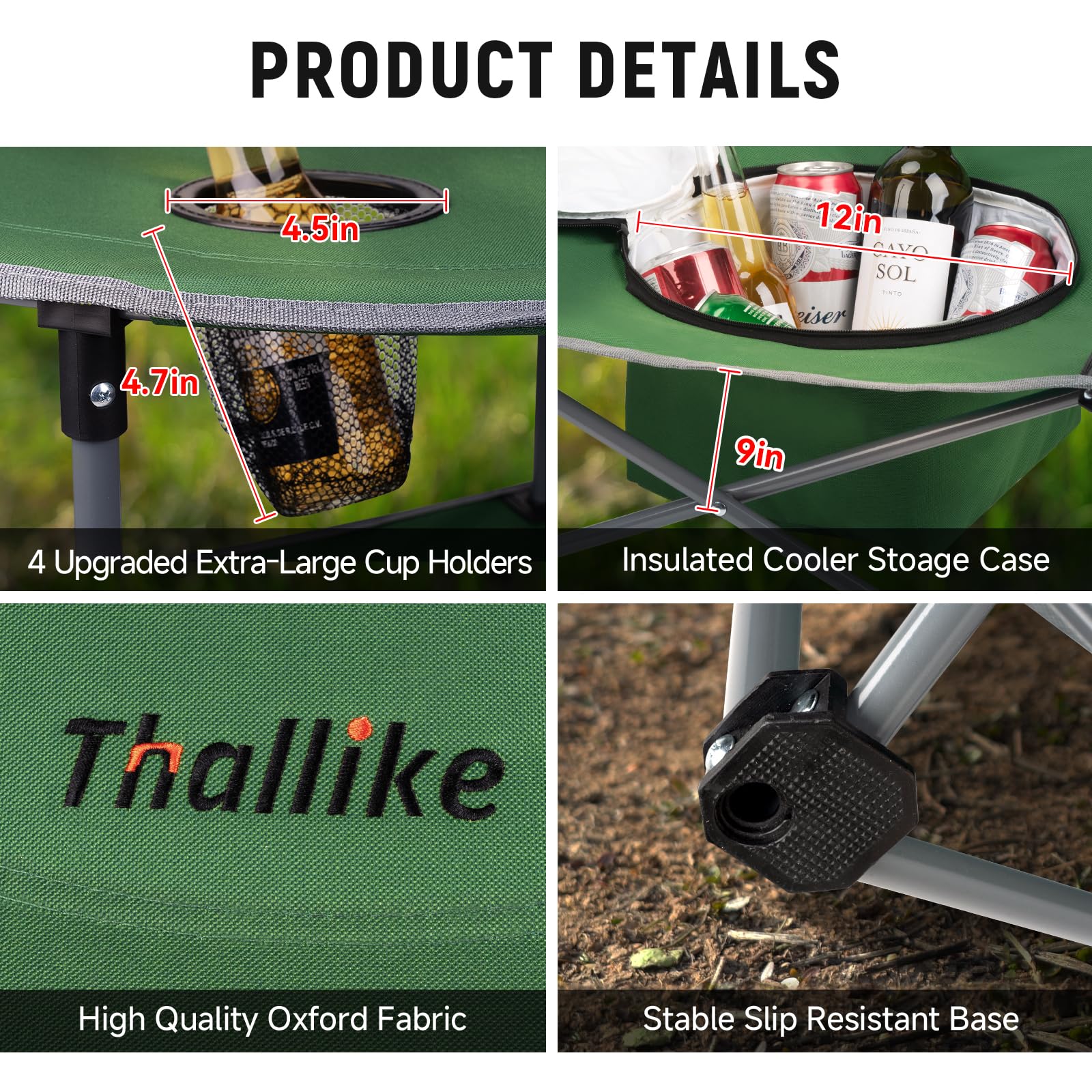Thallike carry bag helps quick setup and compact storage after use.