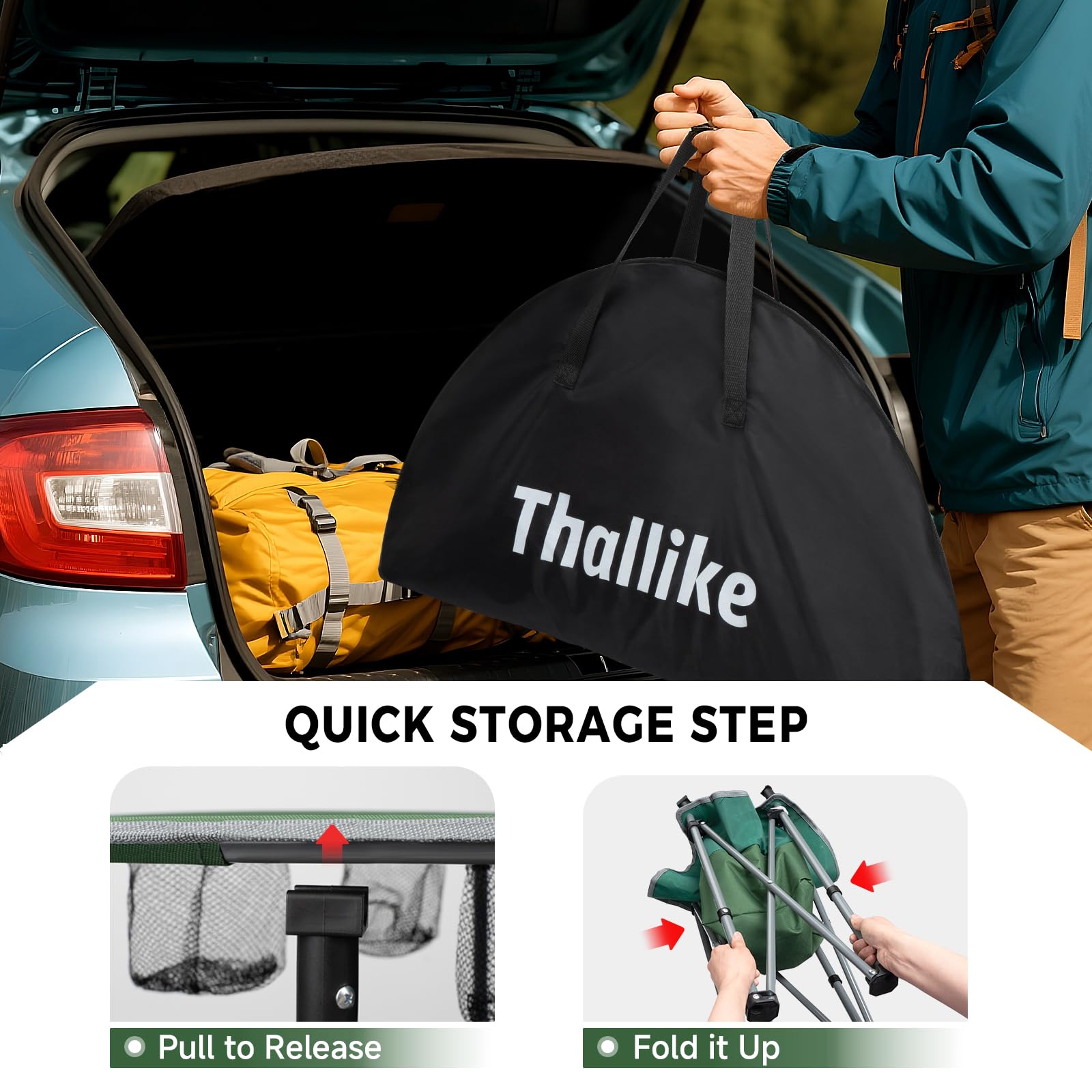 Thallike tailgate setup shown with cups and cooler for stadium vibes.
