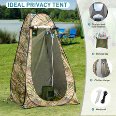 Thallike privacy tent provides privacy and airflow during outdoor showers.