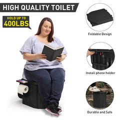 Thallike portable toilet kit components neatly organized for easy setup.