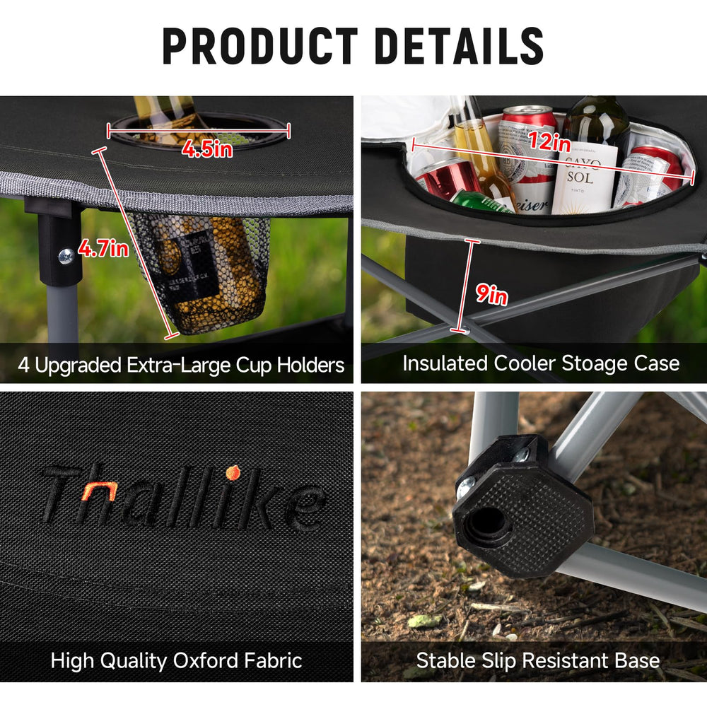 Thallike table-heavy-duty-frame supports outdoor stability.