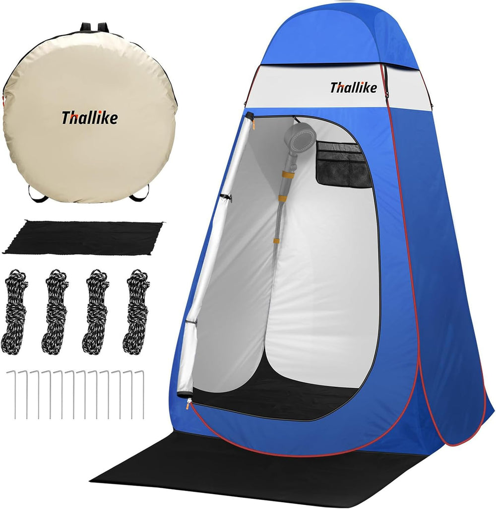 Thallike upgrade pop-up privacy shower tent – quick setup for outdoor camping.