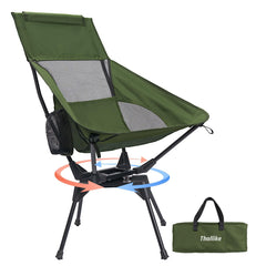 Thallike Upgraded 360 swivel chair front view shows durable fabric for outdoor comfort.