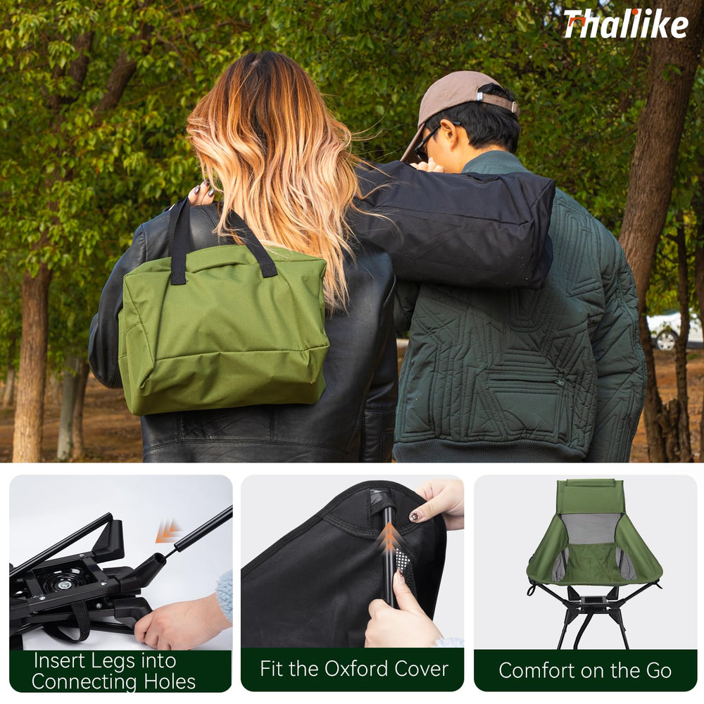 Thallike Upgraded 360 swivel chair in use on a beach with breeze.