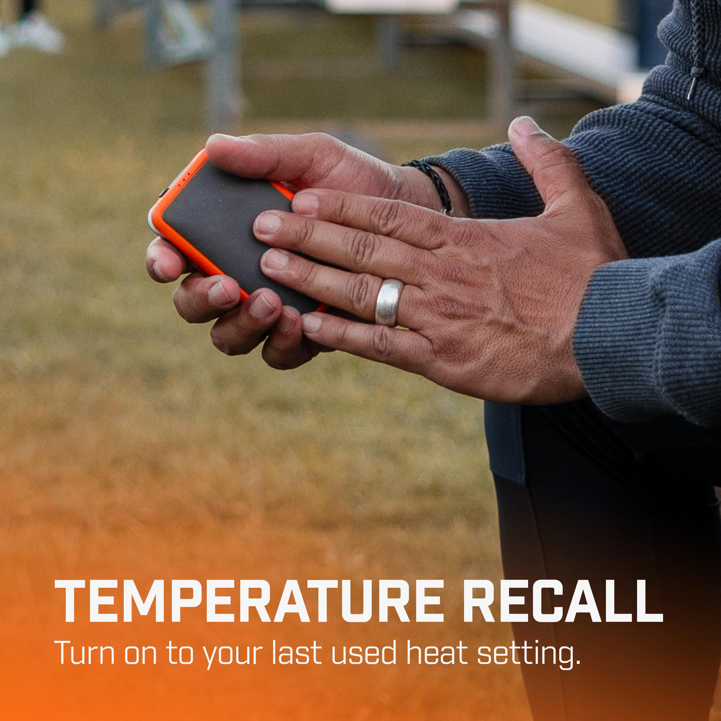 THAW 10K hand warmer double-sided heating provides even warmth across both palms.