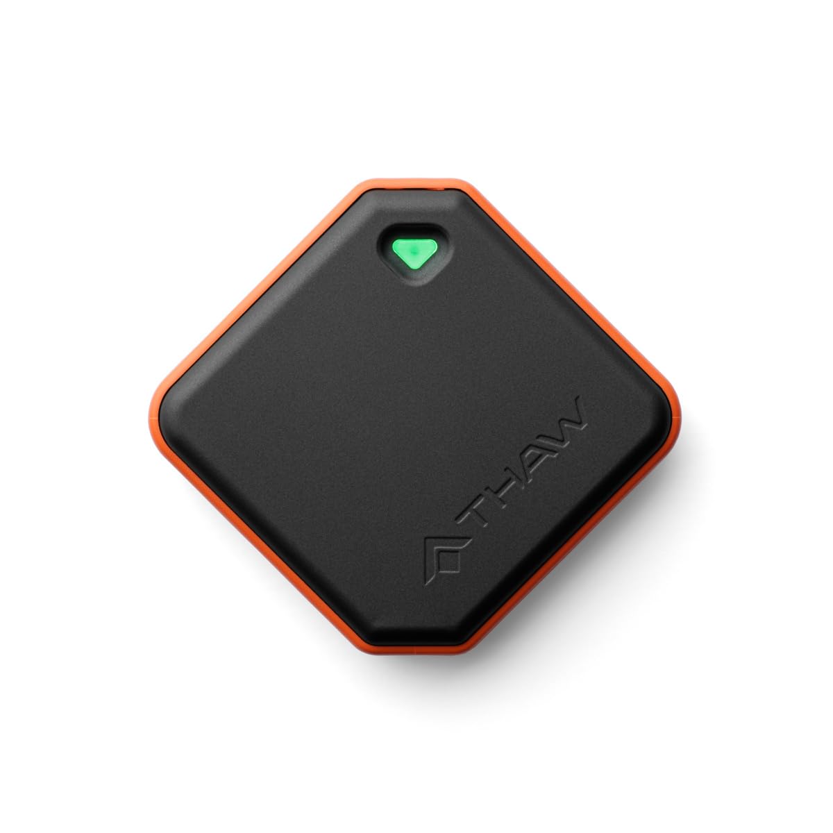 THAW hand warmer front view shows compact warmth for outdoor adventures