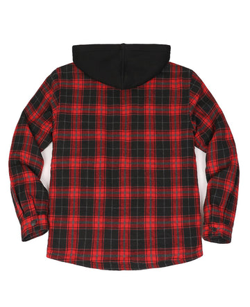 ThCreasa men's flannel jacket with sherpa fleece inside sleeves for cold days