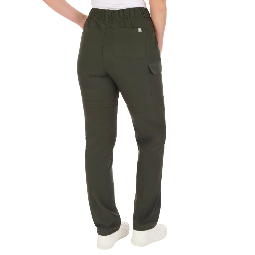The American Outdoorsman high-rise olive fit emphasizes comfort and coverage.