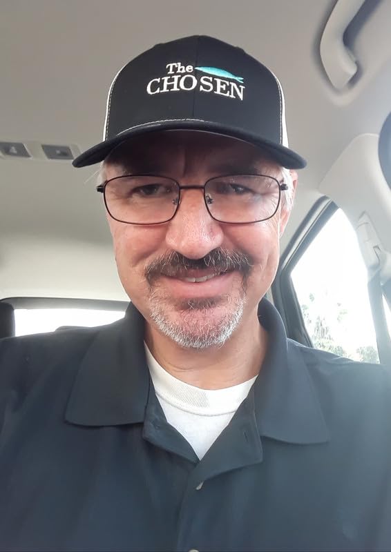 Close-up of logo embroidery on The Chosen Follow The Leader Structured Hat Black