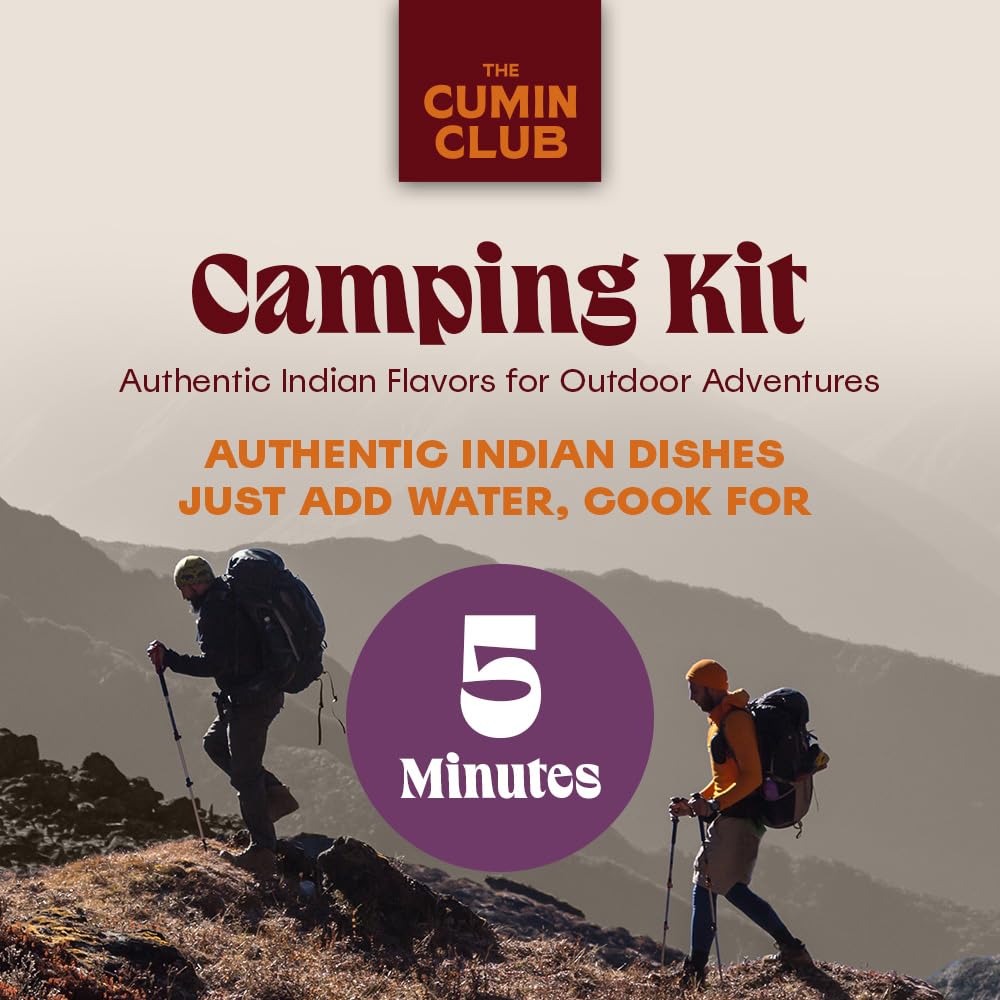 The Cumin Club camping Indian meals kit lunch/dinner option provides convenient ready-to-eat meals.