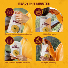 The Cumin Club ready-to-eat camping meals image conveys natural ingredients and easy boil-water prep.