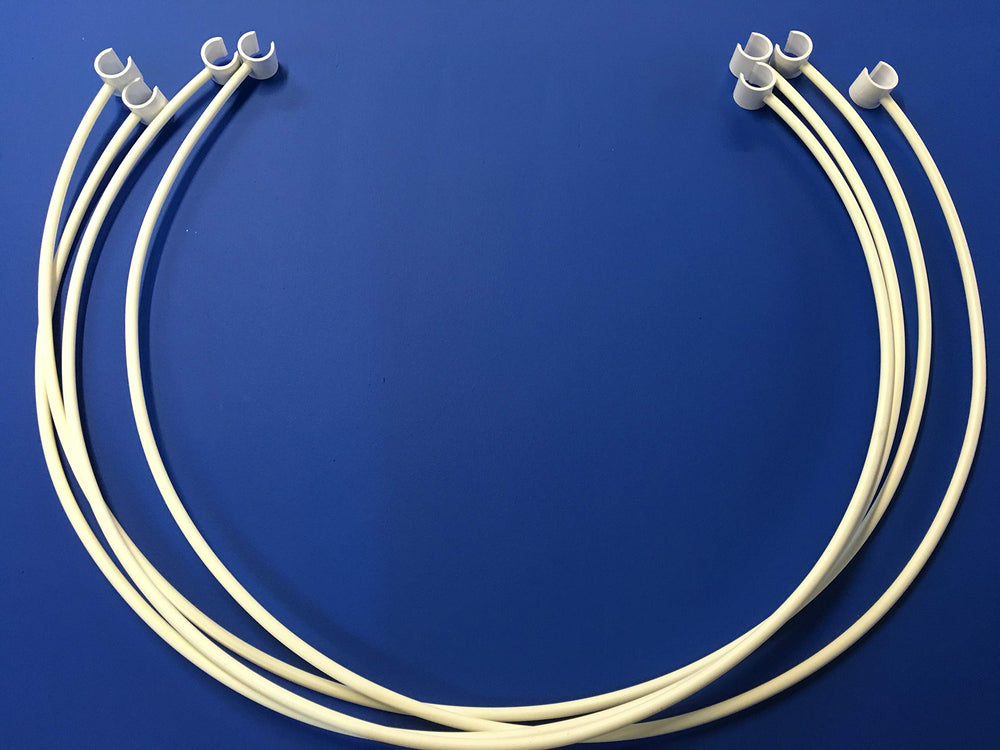 The Dog Agility Shop weave pole guide wires clip-on set for quick, secure pole alignment.