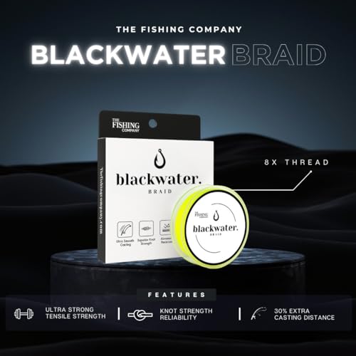 The Fishing Company Blackwater Braid 8X 30lb test supports heavier setups.