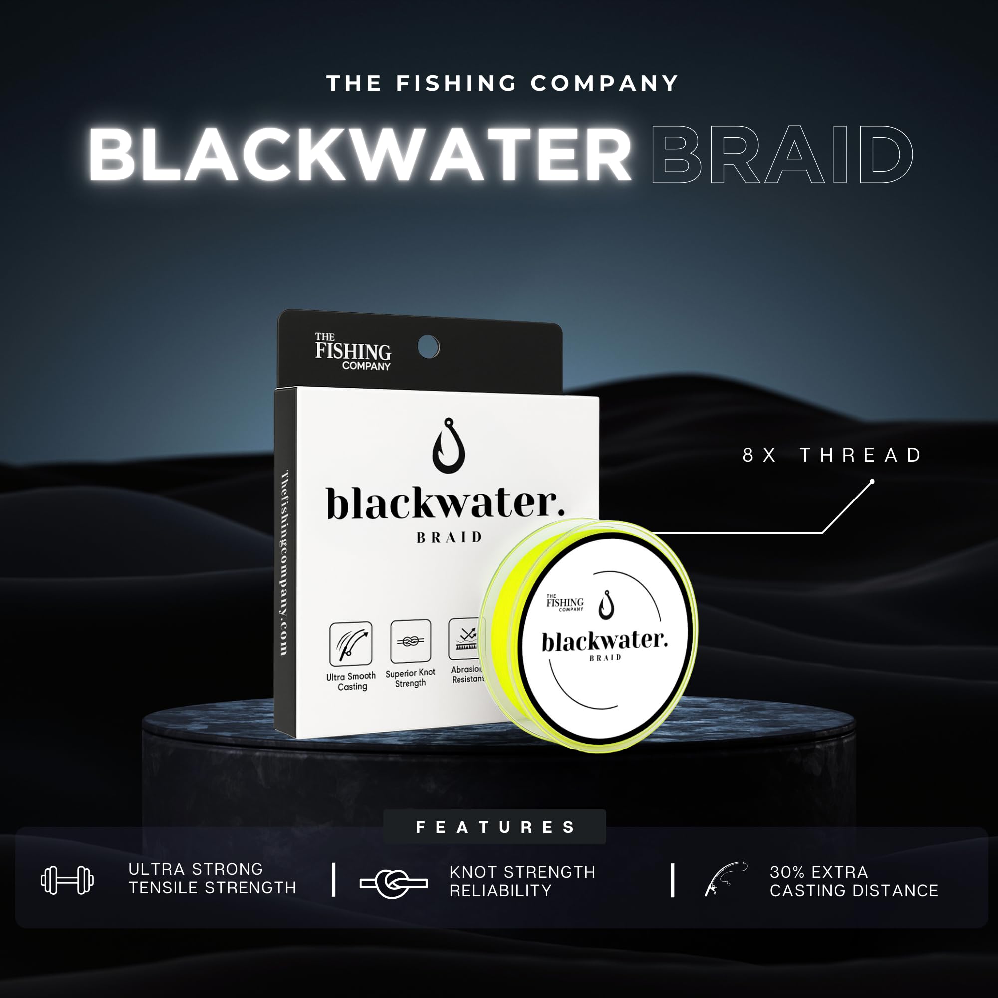 The Fishing Company Blackwater Braid 8X knot-strength shows reliable knots under load.