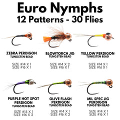 The Fly Crate tungsten beads close-up showing weighted nymphs for faster sinks.