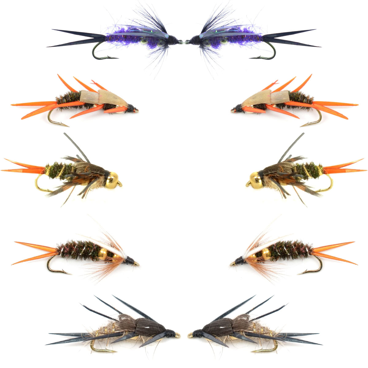 The Fly Fishing Place Basics bead head nymph assortment ready for trout and panfish.