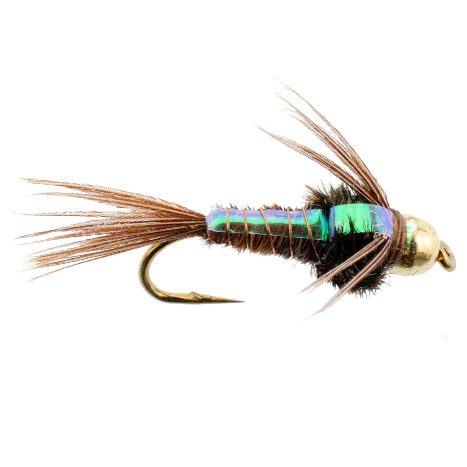 The Fly Fishing Place bead head flash back nymph demonstrates quick sinking in current