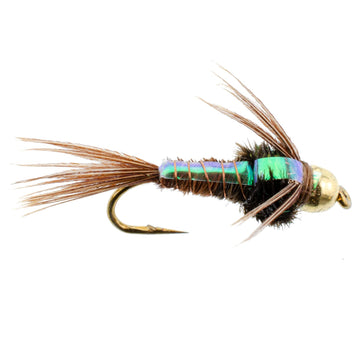 The Fly Fishing Place bead head flash back nymph demonstrates quick sinking in current