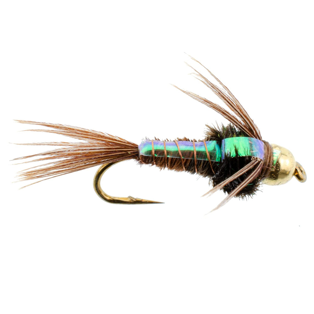 The Fly Fishing Place bead head flash back nymph demonstrates quick sinking in current