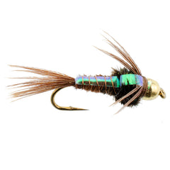 The Fly Fishing Place bead head flash back nymph demonstrates quick sinking in current
