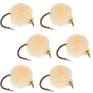The Fly Fishing Place bead head Oregon cheese glow bug egg fly in water, great for trout nymphing.