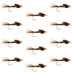 The Fly Fishing Place bead head pheasant tail nymph front view for deep-water trout