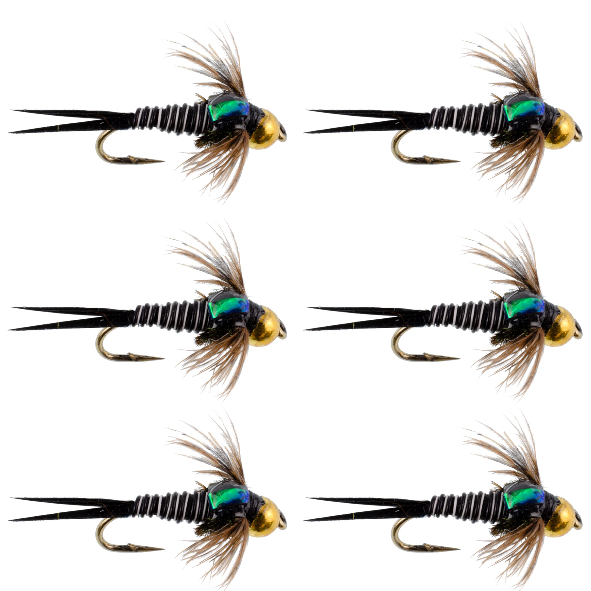 The Fly Fishing Place bead head Zebra Copper John Nymph set for deep-water trout fishing.