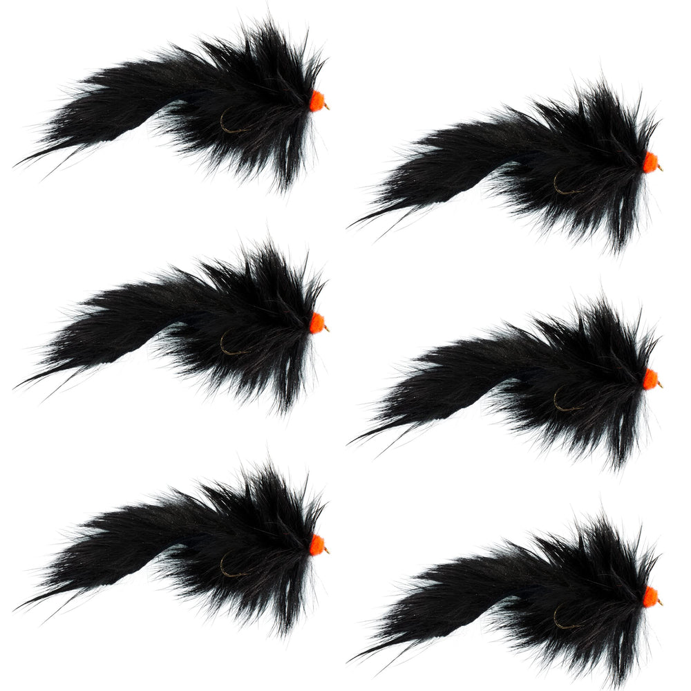 The Fly Fishing Place Black Egg Sucking Leech Bunny Fly, ideal for bass and big trout.