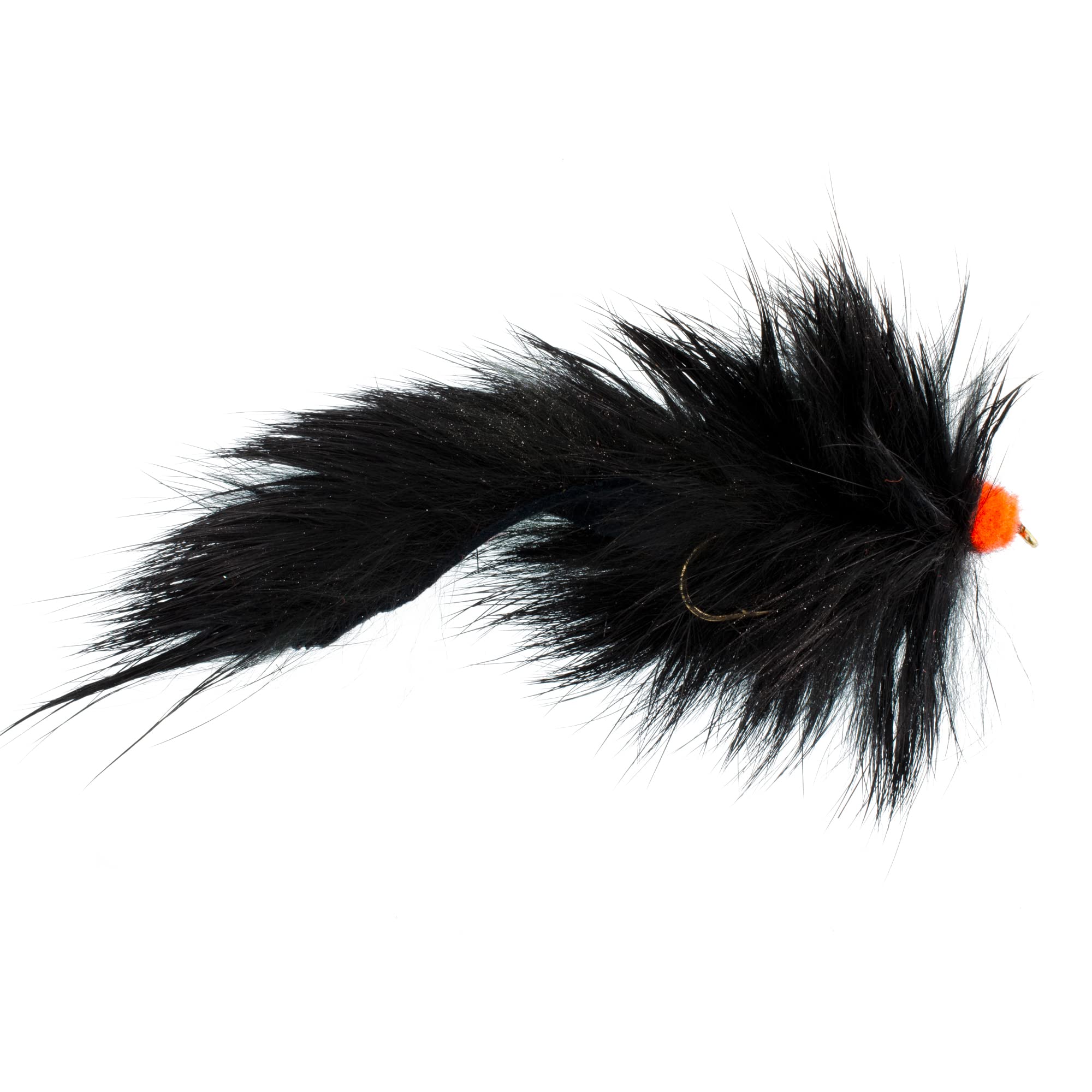 The Fly Fishing Place Black Egg Sucking Leech Bunny Fly close-up showing Metz materials.