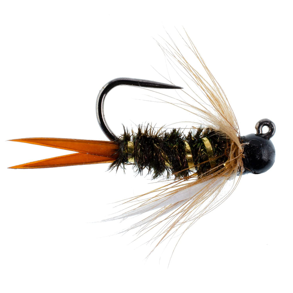 Close-up of tungsten bead head Prince Jig Czech Nymph fly - image 2