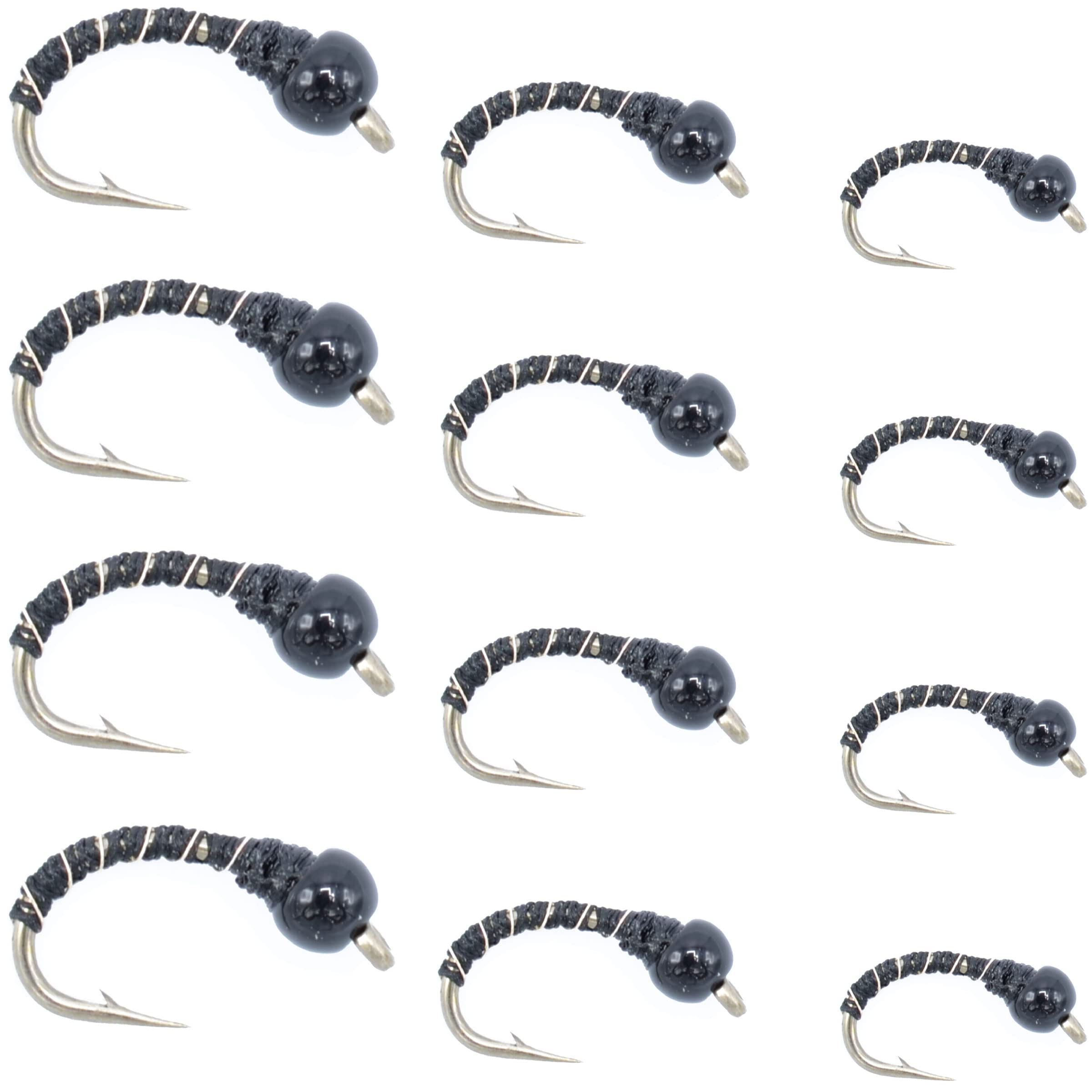 The Fly Fishing Place Black Zebra Midge bead head close-up for deep-water trout fishing benefits