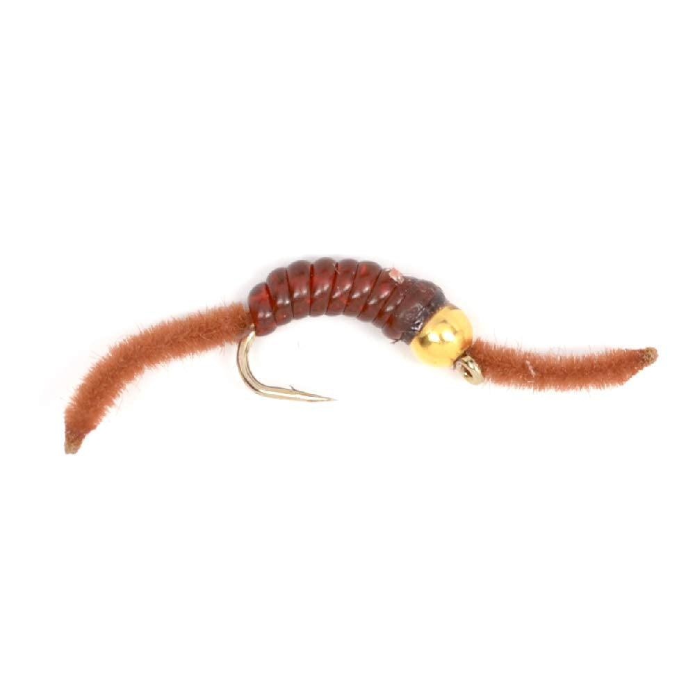 The Fly Fishing Place brown V-Rib hook 14 closeup for precise casting.