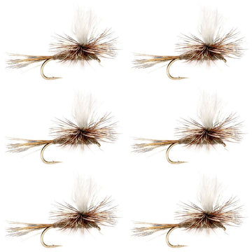 The Fly Fishing Place calf-tail parachute Adams dry fly with bright post for visibility in low light.