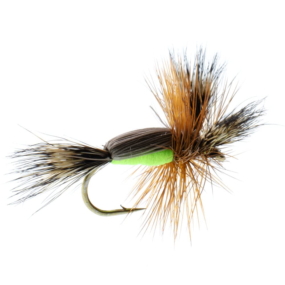 Chartreuse Humpy hairwing detail for effective insect imitation